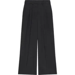 Mint Velvet Black Pleated Cropped Trousers